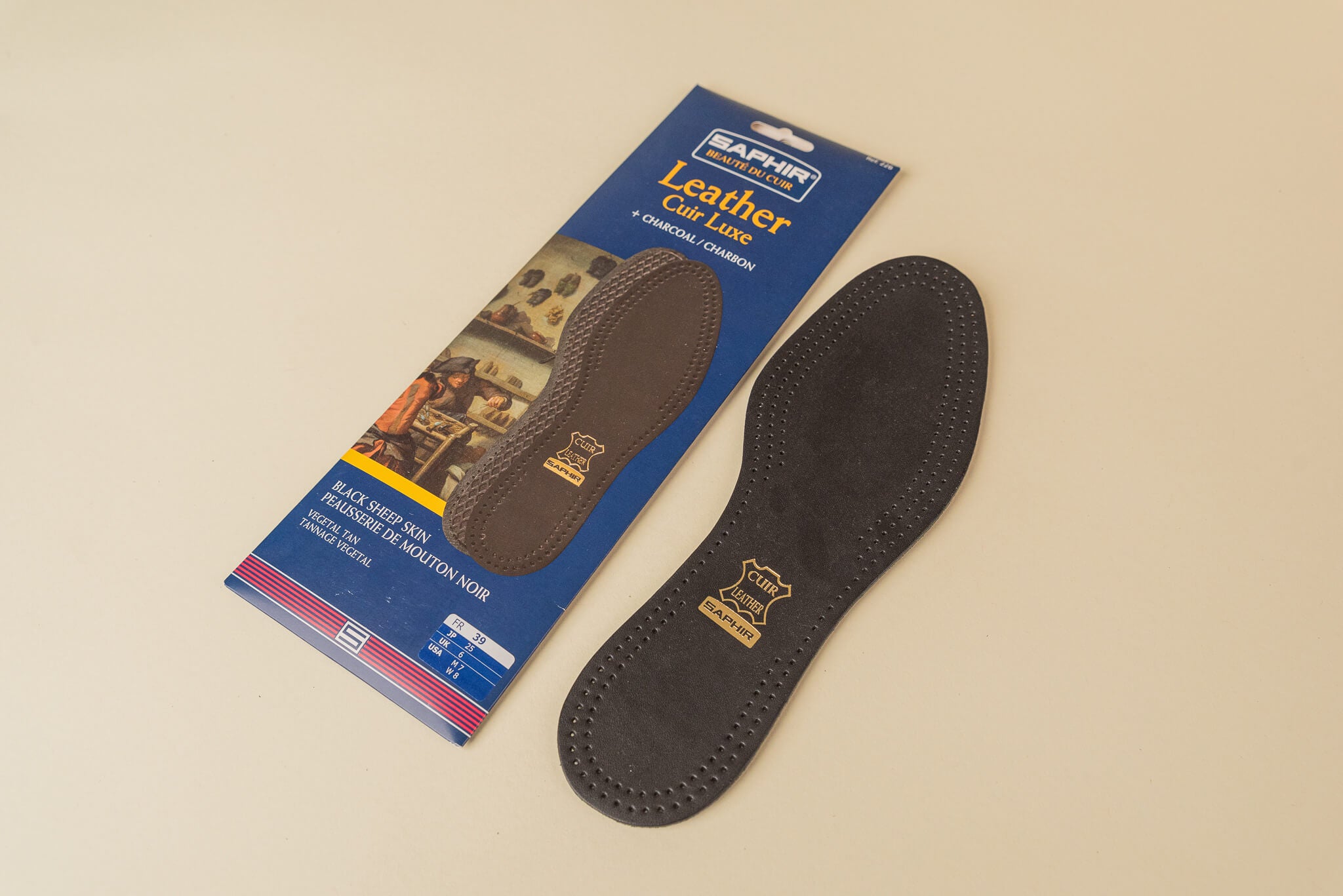 Saphir BDC Charcoal infused Sheep Skin leather insoles